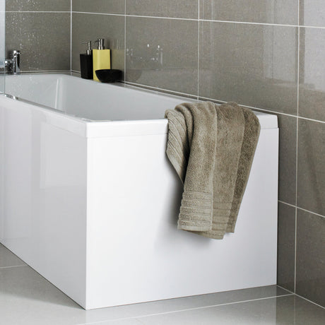 Nuie L-Shaped Shower Bath End Panel MDF/MFC Gloss White NMP131 LS