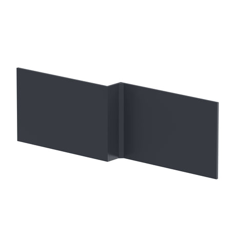 Nuie L-Shaped Shower Bath Front Panel MDF/MFC Soft Black NMP1435