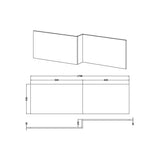 Nuie Waterproof Square Shower Bath Front Panel Gloss White NMP1800W LD