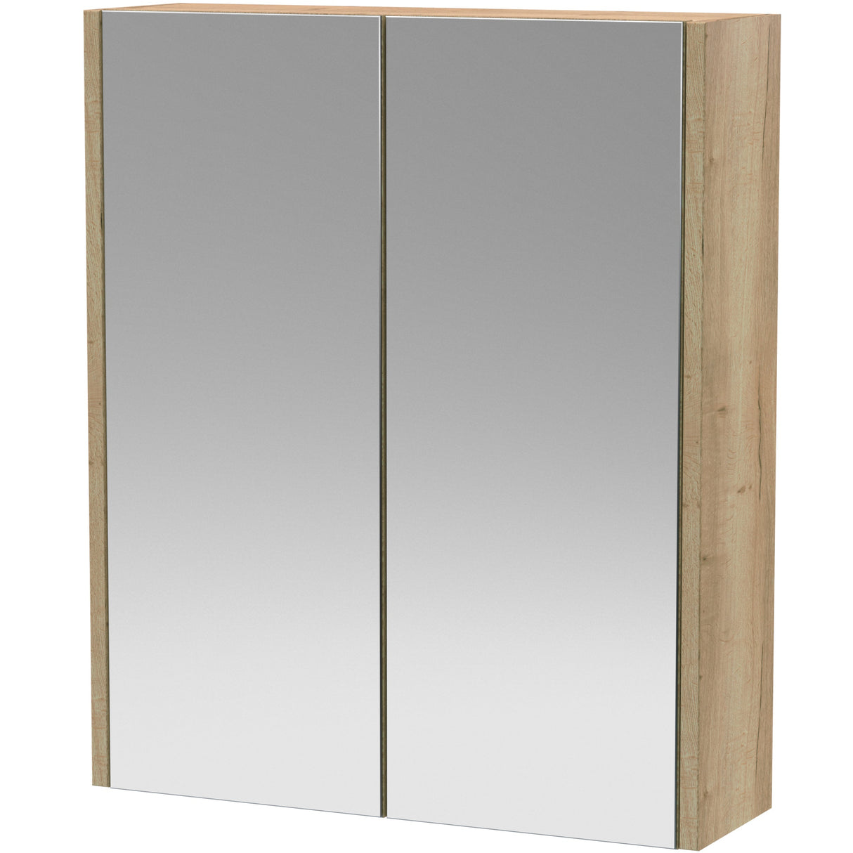Hudson Reed Juno 2 Door Wall Hung Mirrored Cabinet W600mm Autumn Oak NPF1817