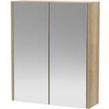 Hudson Reed Juno 2 Door Wall Hung Mirrored Cabinet W600mm Autumn Oak NPF1817