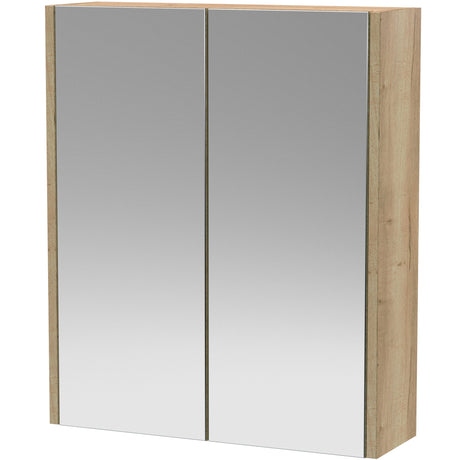 Hudson Reed Juno 2 Door Wall Hung Mirrored Cabinet W600mm Autumn Oak NPF1817