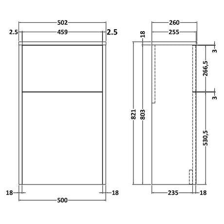 Nuie Havana WC Unit W500mm Autumn Oak NPF1841 LD