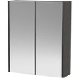 Hudson Reed Juno 2 Door Wall Hung Mirrored Cabinet W600mm Graphite Grey NPF2217