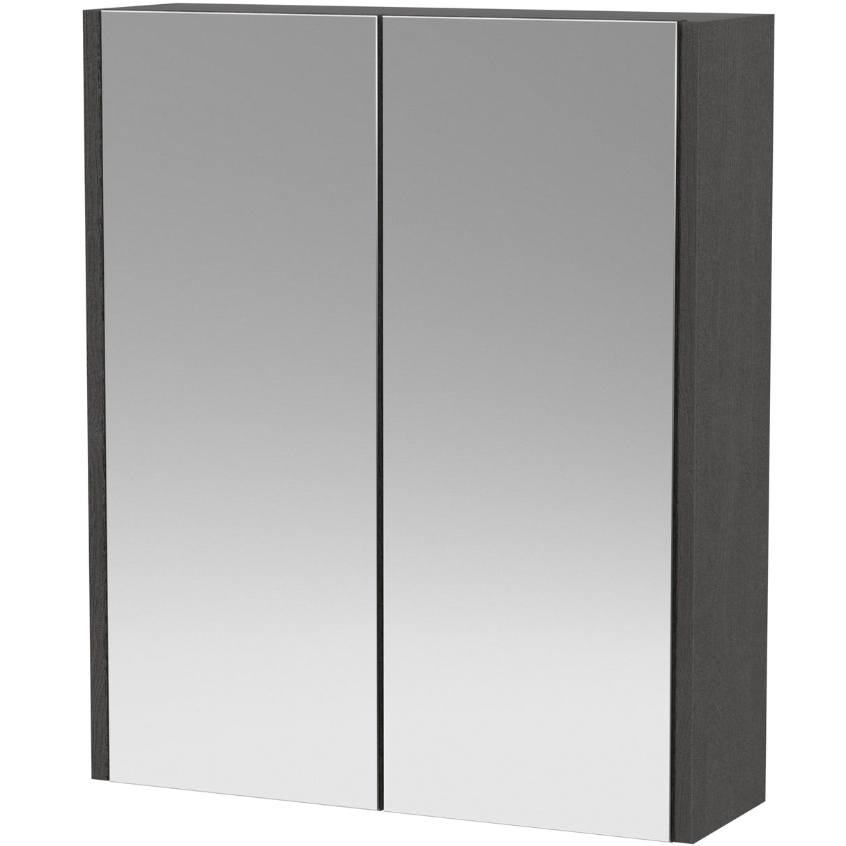Hudson Reed Juno 2 Door Wall Hung Mirrored Cabinet W600mm Graphite Grey NPF2217