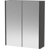 Hudson Reed Juno 2 Door Wall Hung Mirrored Cabinet W600mm Graphite Grey NPF2217