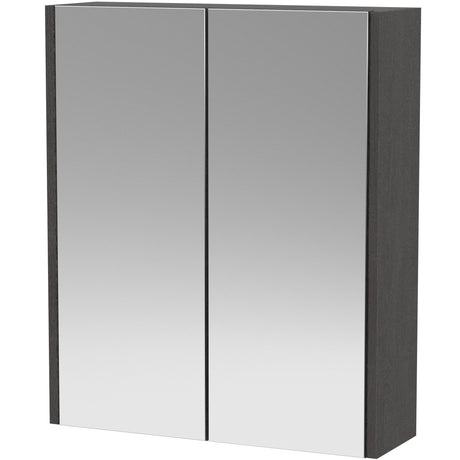 Hudson Reed Juno 2 Door Wall Hung Mirrored Cabinet W600mm Graphite Grey NPF2217
