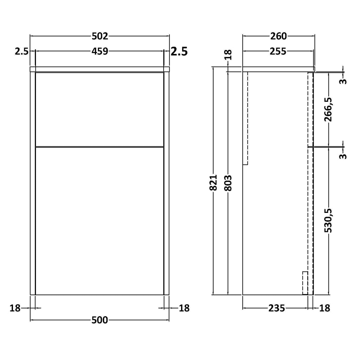Nuie Havana WC Unit W500mm Graphite Grey NPF2241 LD