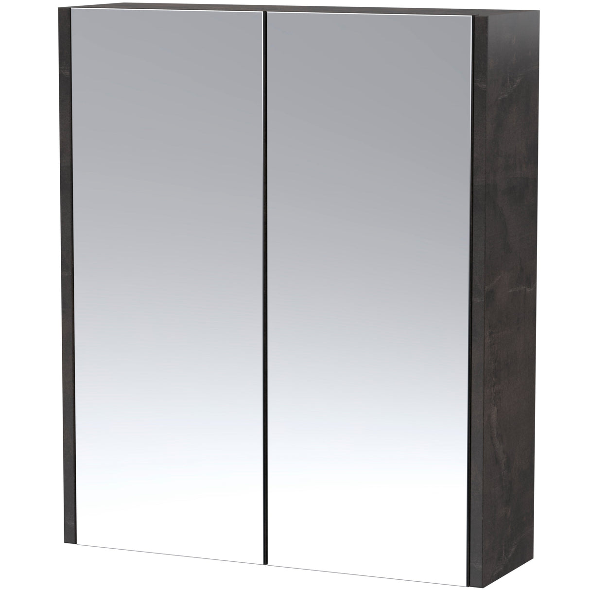 Hudson Reed Juno 2 Door Wall Hung Mirrored Cabinet W600mm Metallic Slate NPF2617