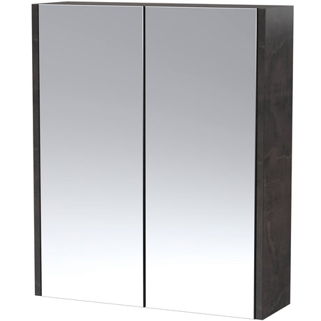 Hudson Reed Juno 2 Door Wall Hung Mirrored Cabinet W600mm Metallic Slate NPF2617