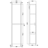 Nuie Havana 2 Door Wall Hung Tall Storage Unit W350mm Graphite Grey NPH2262 LD