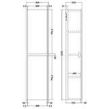 Nuie Havana 2 Door Wall Hung Tall Storage Unit W350mm Autumn Oak NPH862 LD
