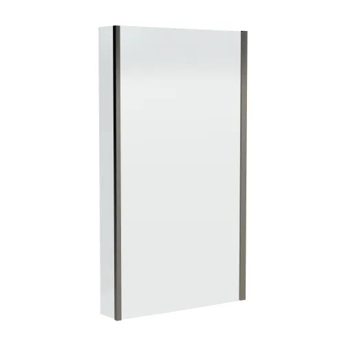 Nuie L-Shaped Fixed Bath Screen - 6mm Glass (H1400 x W800-815mm) Brushed Pewter NSBS27