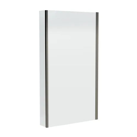 Nuie L-Shaped Fixed Bath Screen - 6mm Glass (H1400 x W800-815mm) Brushed Pewter NSBS27