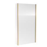 Nuie L-Shaped Fixed Bath Screen - 6mm Glass (H1400 x W800-815mm) Brushed Brass NSBS28