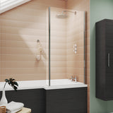 Nuie L-Shaped Fixed Bath Screen - 6mm Glass (H1400 x W800-815mm) NSBS2 LS1