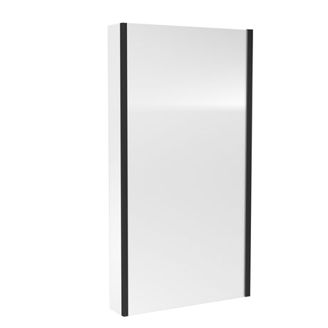 Nuie L-Shaped Fixed Bath Screen - 6mm Glass (H1400 x W800-815mm) Matt Black NSBS2BP