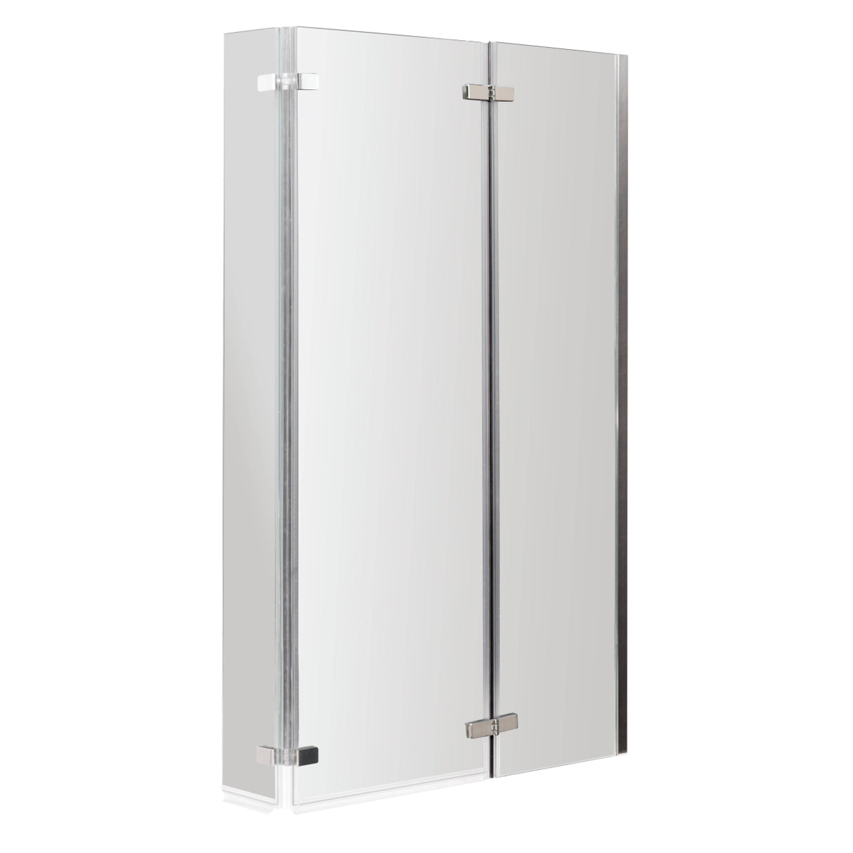 Nuie L-Shaped Fixed Bath Screen With Double Hinge - 6mm Glass (H1400 x W800-825mm) NSBS3
