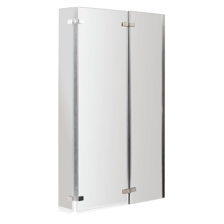 Nuie L-Shaped Fixed Bath Screen With Double Hinge - 6mm Glass (H1400 x W800-825mm) NSBS3