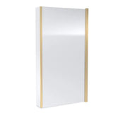 Nuie L-Shaped Fixed Bath Screen - 6mm Glass (H1400 x W800-815mm) Brushed Brass NSBS78