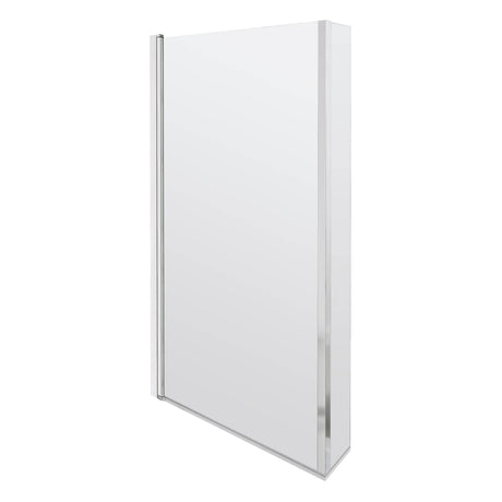 Nuie L-Shaped Hinged Bath Screen With Fixed Return - 6mm Glass (H1430 x W780-795mm) NSBS7