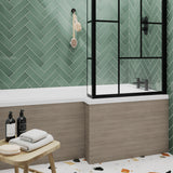 Nuie L-Shaped Shower Bath Front Panel MDF/MFC Solace Oak MPD2535 LS