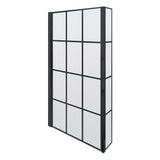 Nuie L-Shaped Hinged Bath Screen With Fixed Return - 6mm Glass (H1430 x W780-795mm) Matt Black NSBS7BF