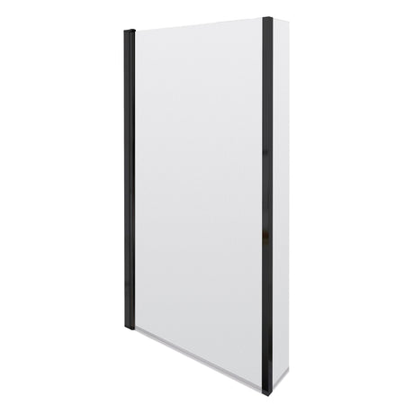 Nuie L-Shaped Fixed Bath Screen - 6mm Glass (H1400 x W800-815mm) Matt Black NSBS7BP
