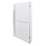 Nuie L-Shaped Fixed Bath Screen With Rail & Hinged Return - 6mm Glass (H1416 x W800-815mm) NSBSR1