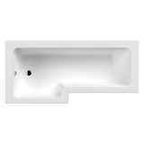 Nuie L-Shaped Shower Bath Without Bath Panel White NSK801S