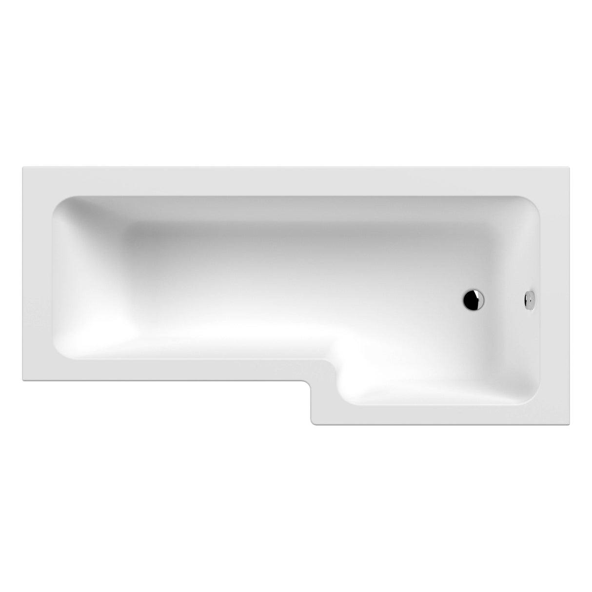 Nuie L-Shaped Shower Bath Without Bath Panel White NSK802S