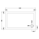 Nuie Pearlstone Slip Resistant Rectangular Shower Tray White NSR011 LD