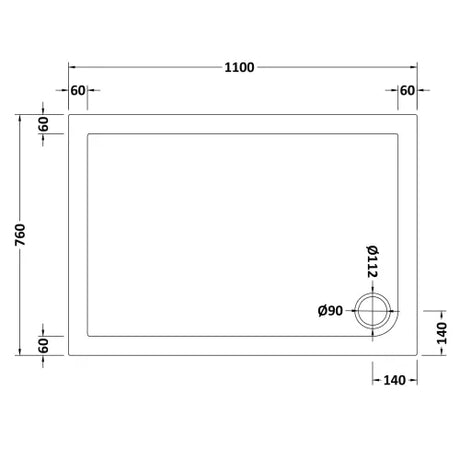 Nuie Pearlstone Slip Resistant Rectangular Shower Tray White NSR017 LD