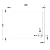 Nuie Pearlstone Slip Resistant Rectangular Shower Tray White NSR019 LD