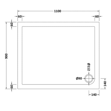 Nuie Pearlstone Slip Resistant Rectangular Shower Tray White NSR019 LD
