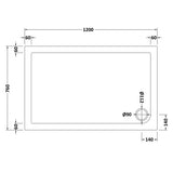 Nuie Pearlstone Slip Resistant Rectangular Shower Tray White NSR022 LD