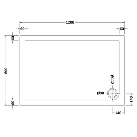 Nuie Pearlstone Slip Resistant Rectangular Shower Tray White NSR023 LD