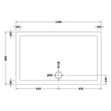 Nuie Pearlstone Slip Resistant Large Rectangular Shower Tray White NSR028 LD