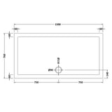 Nuie Pearlstone Slip Resistant Large Rectangular Shower Tray White NSR042 LD