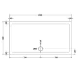 Nuie Pearlstone Slip Resistant Large Rectangular Shower Tray White NSR043 LD