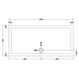 Nuie Pearlstone Slip Resistant Large Rectangular Shower Tray White NSR052 LD
