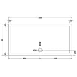 Nuie Pearlstone Slip Resistant Large Rectangular Shower Tray White NSR053 LD