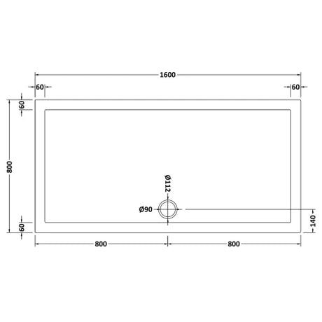 Nuie Pearlstone Slip Resistant Large Rectangular Shower Tray White NSR053 LD
