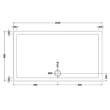 Nuie Pearlstone Slip Resistant Large Rectangular Shower Tray White NSR054 LD