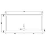 Nuie Pearlstone Slip Resistant Large Rectangular Shower Tray White NSR063 LD