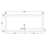 Nuie Pearlstone Slip Resistant Large Rectangular Shower Tray White NSR073 LD