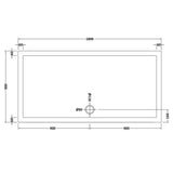 Nuie Pearlstone Slip Resistant Large Rectangular Shower Tray White NSR074 LD