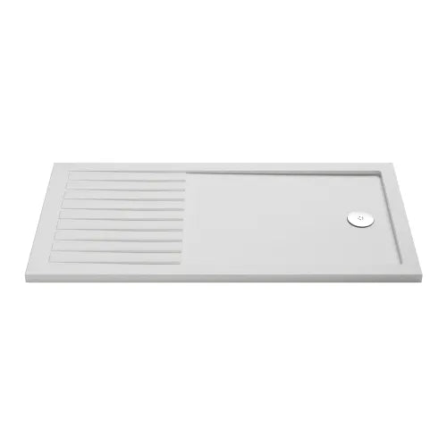 Nuie Pearlstone Slip Resistant Rectangular Walk-In Shower Tray White NSR1480