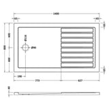 Nuie Pearlstone Slip Resistant Rectangular Walk-In Shower Tray White NSR1480 LD