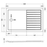 Nuie Pearlstone Slip Resistant Rectangular Walk-In Shower Tray White NSR1490 LD